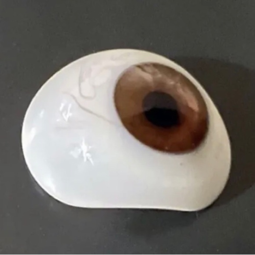 Real Medical Prosthetic Human Glass Eye, Brown, circa 1880
